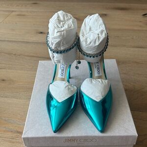 NIB Jimmy Choo Saeda Size 38 Malibu Mix